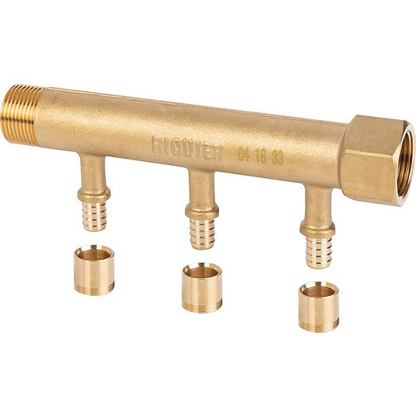 Collecteur 4 sorties - MF 3/4' - Avec départ à glissement Diamètre 12 mm - Riquier