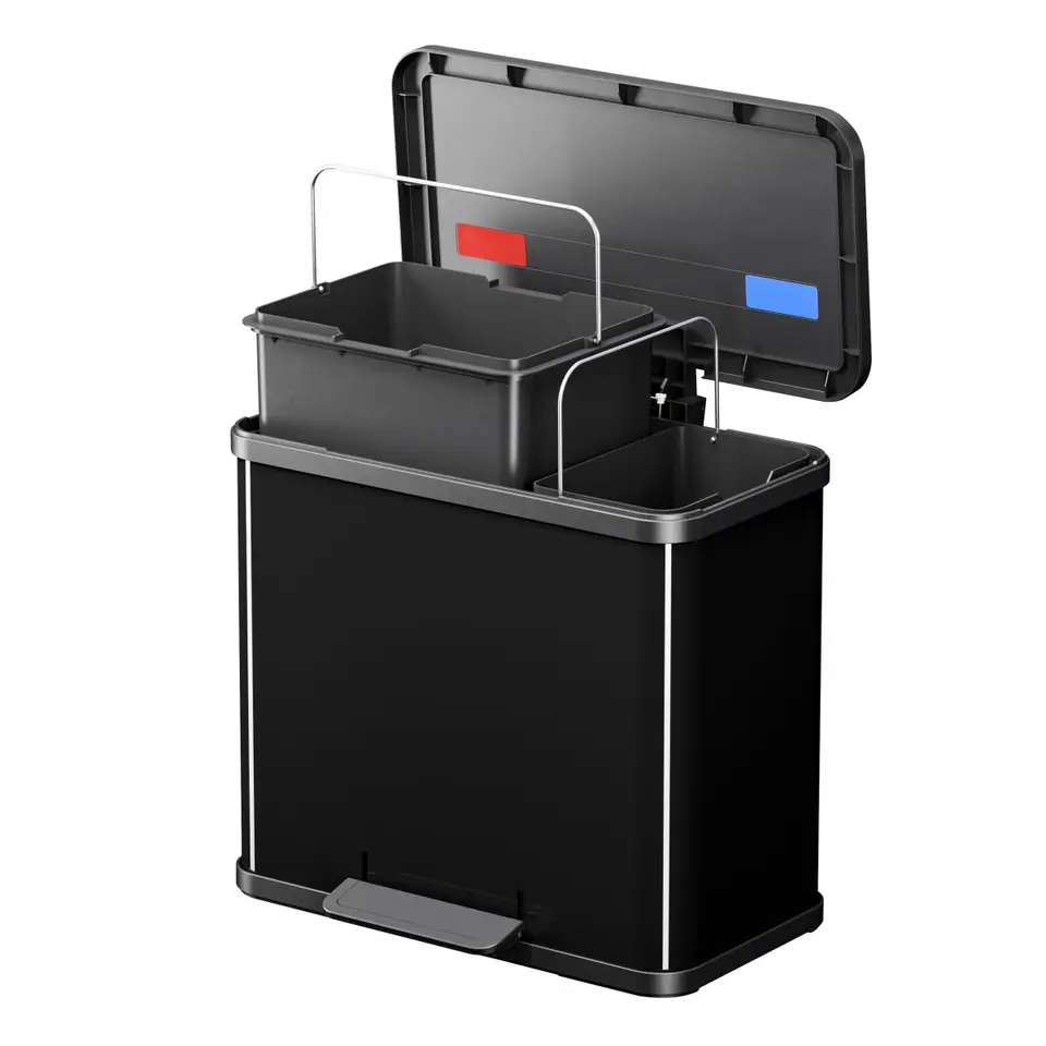 Hailo ?ko Duo Plus L Prullenbak - 17 9L - zwart