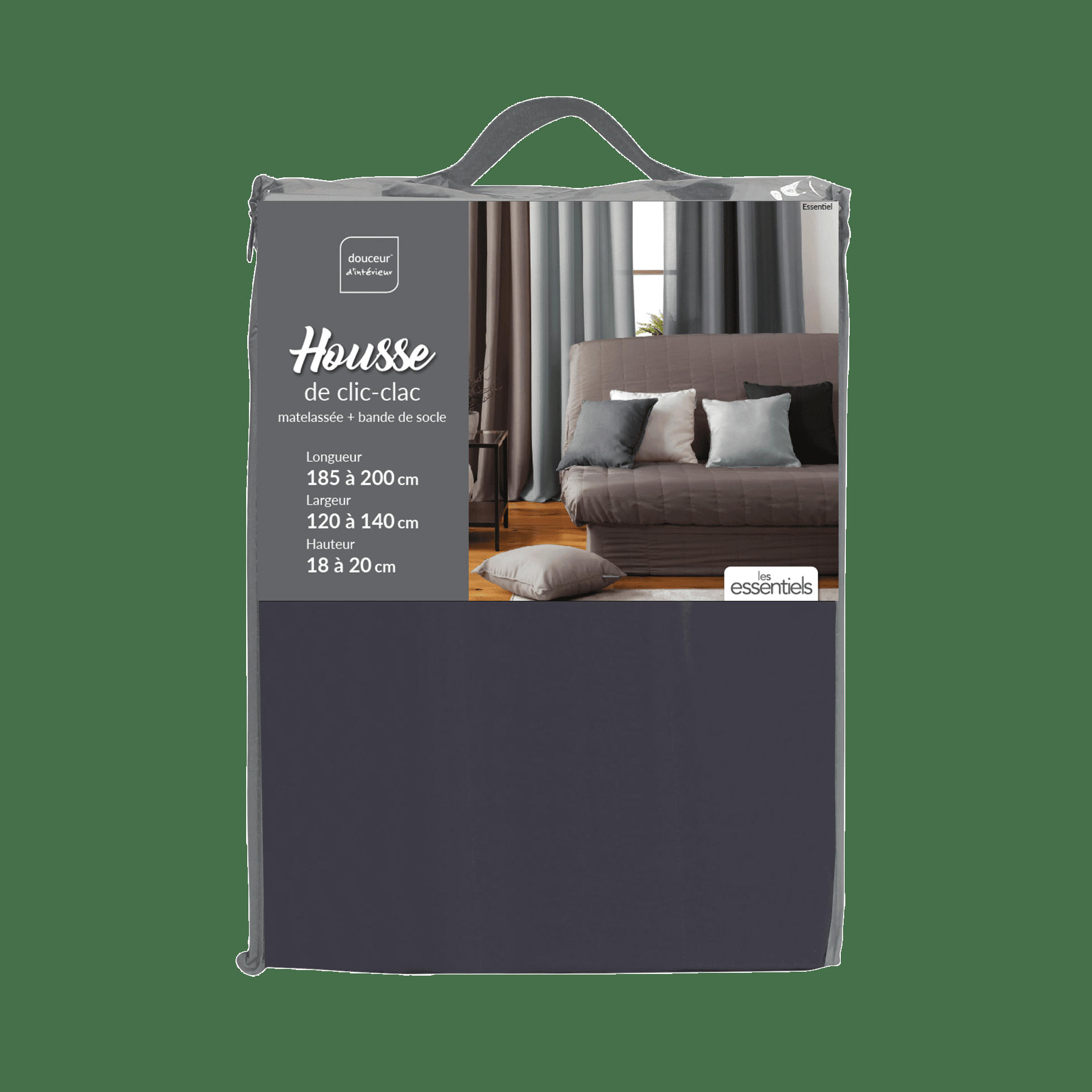 - Housse de clic clac uni essentiel polyester béton