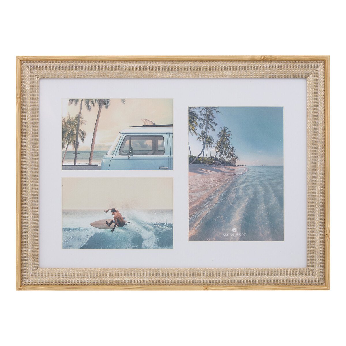 Multimoldura ZERA bege para 3 fotos