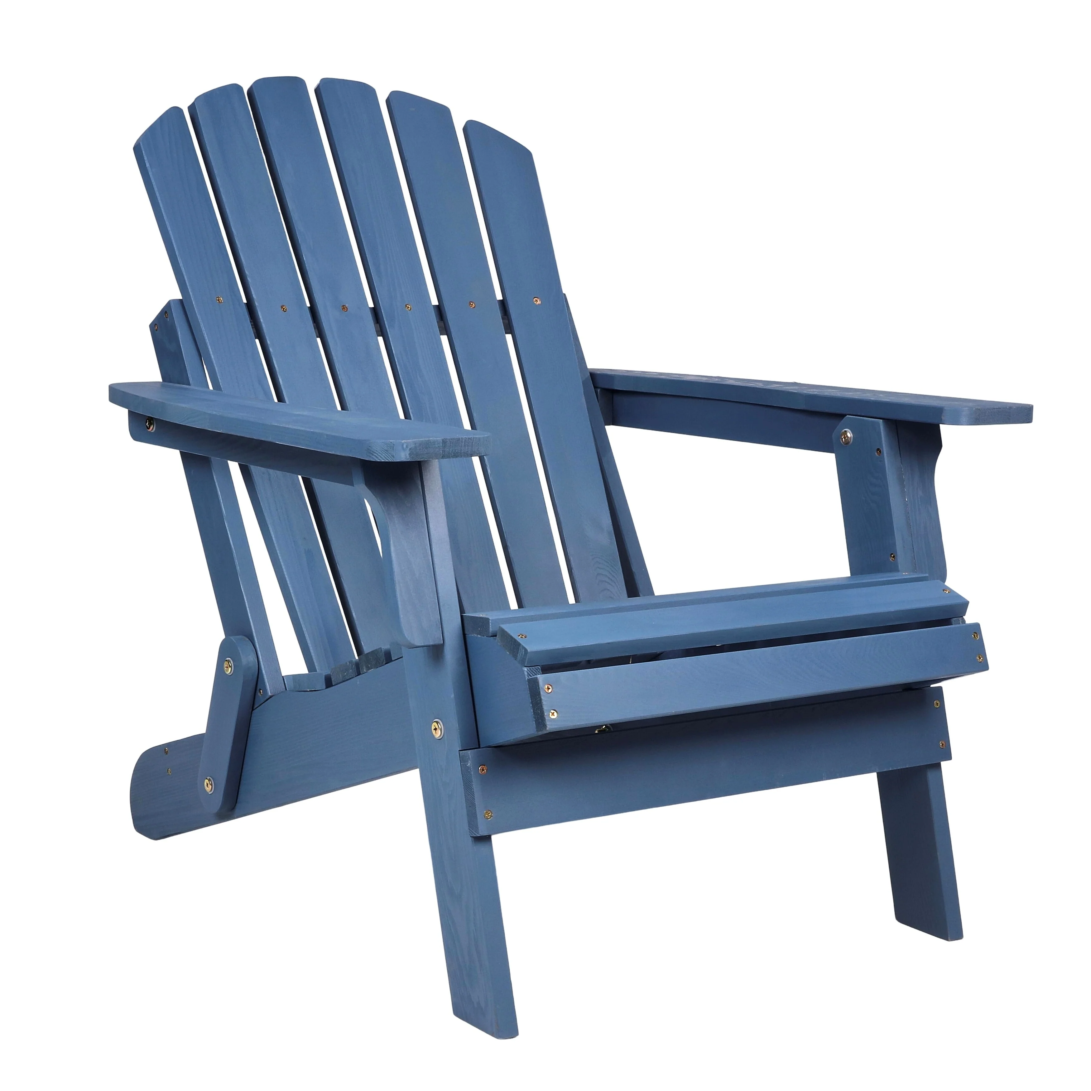 Oversize Wooden Outdoor Folding Adirondack Chair With Pre-Assembled Backrest & Seatboard