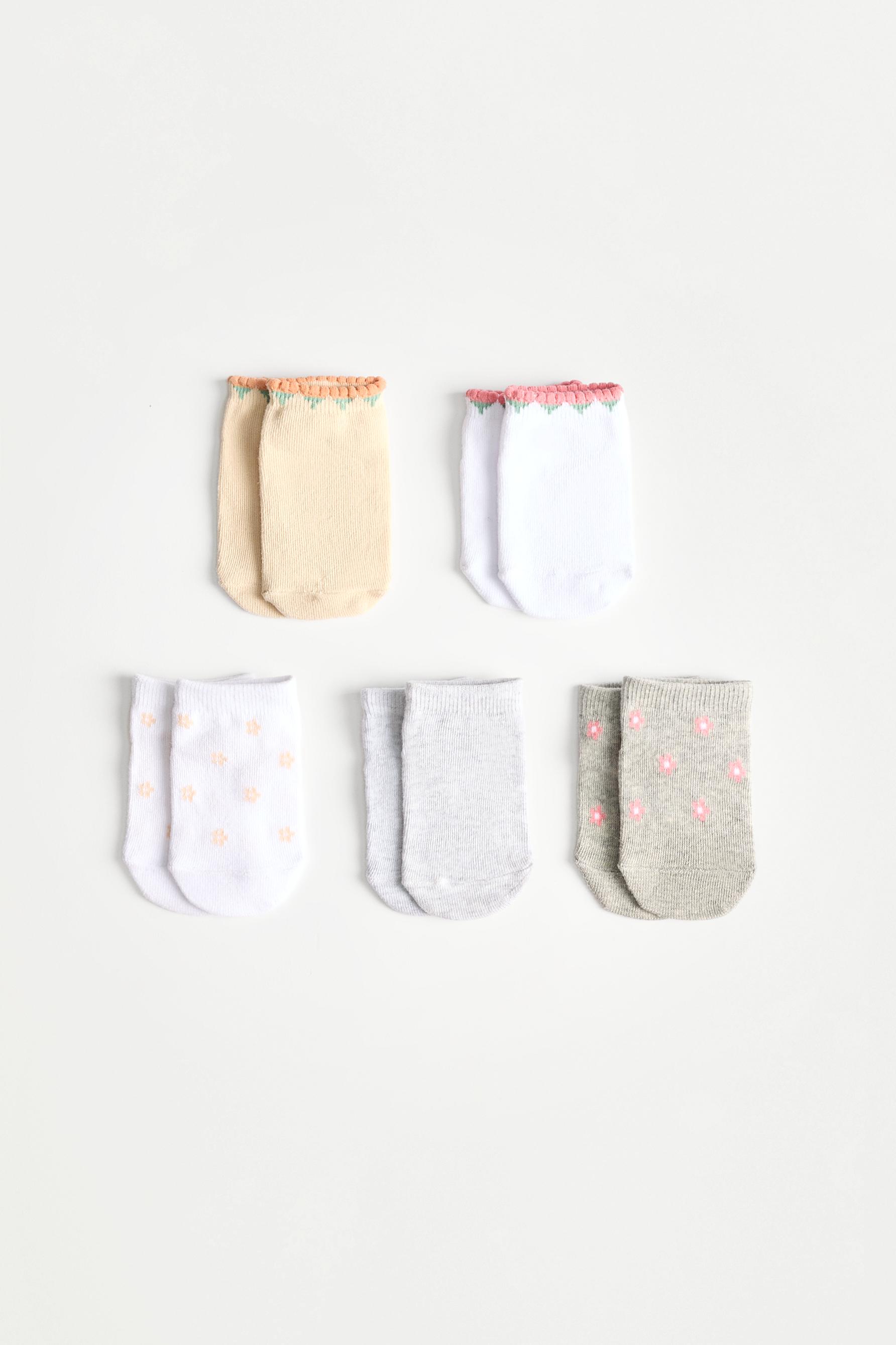 Calcetines cortos flores (Pack 5)