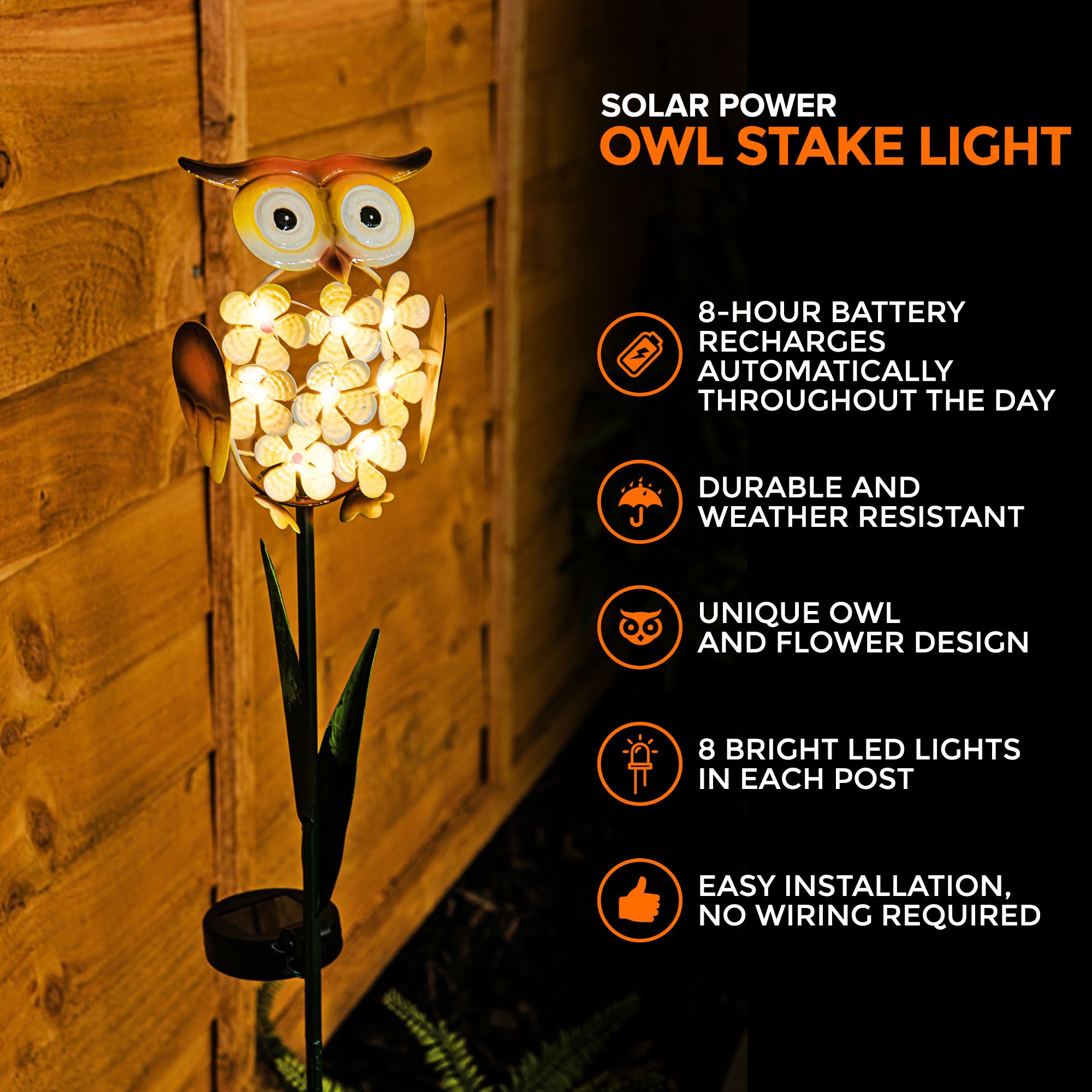 LIVIVO Owl-shaped LED Solar Garden Light