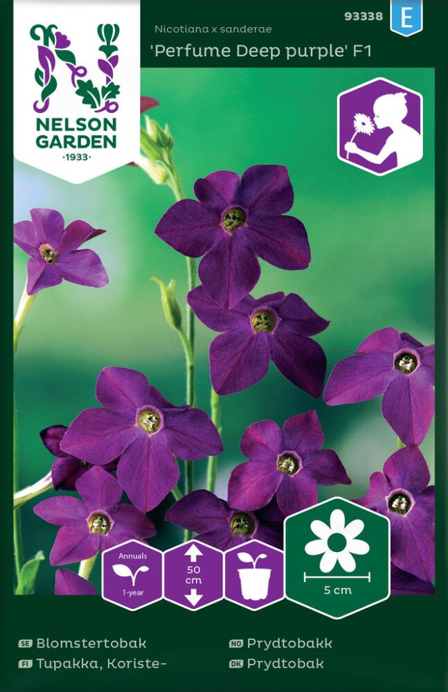 BLOMSTERFRØ NELSON GARDEN PRYDTOBAKK PERFUME DEEP PURPLE F1