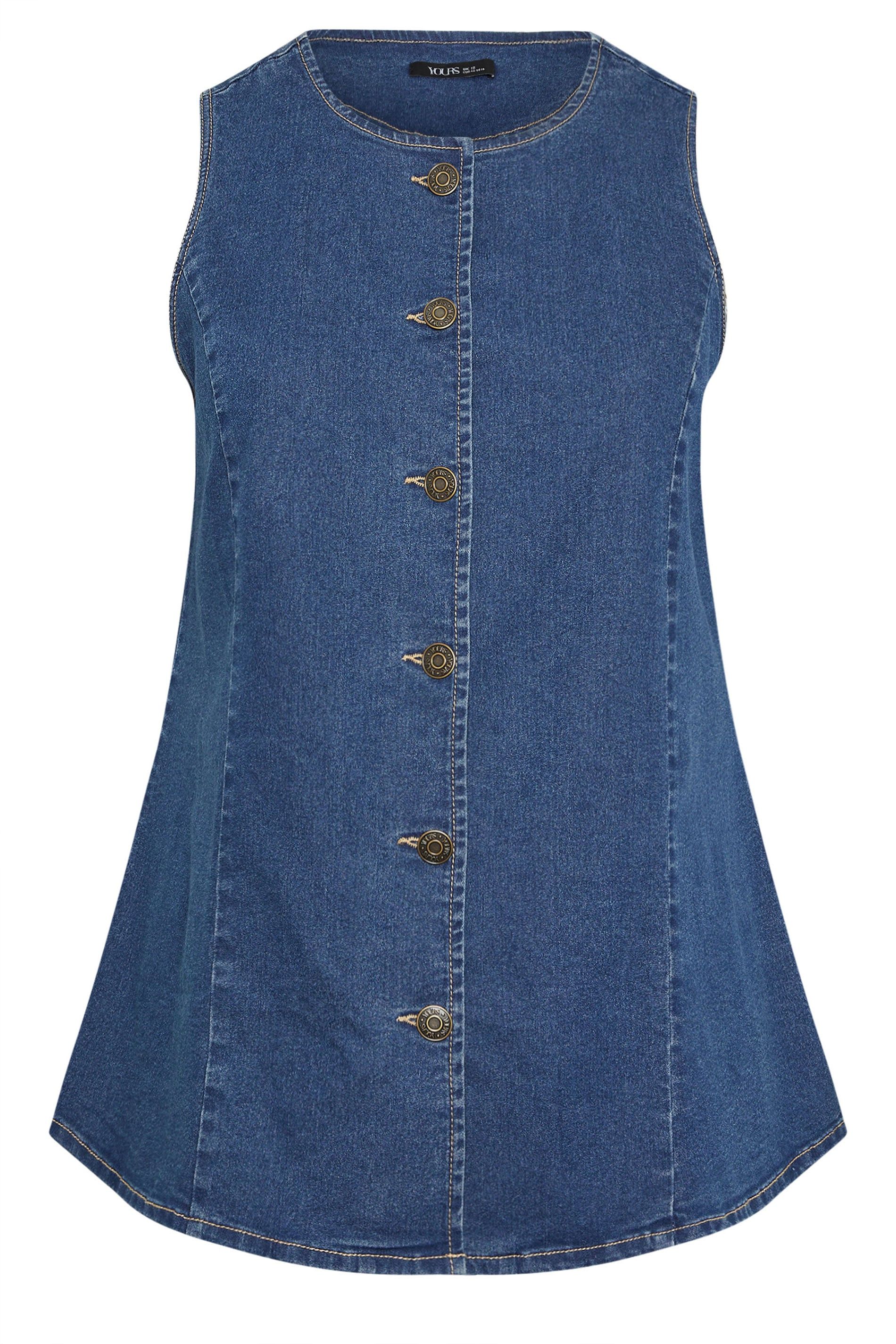 Yours Denim Longline Waistcoat