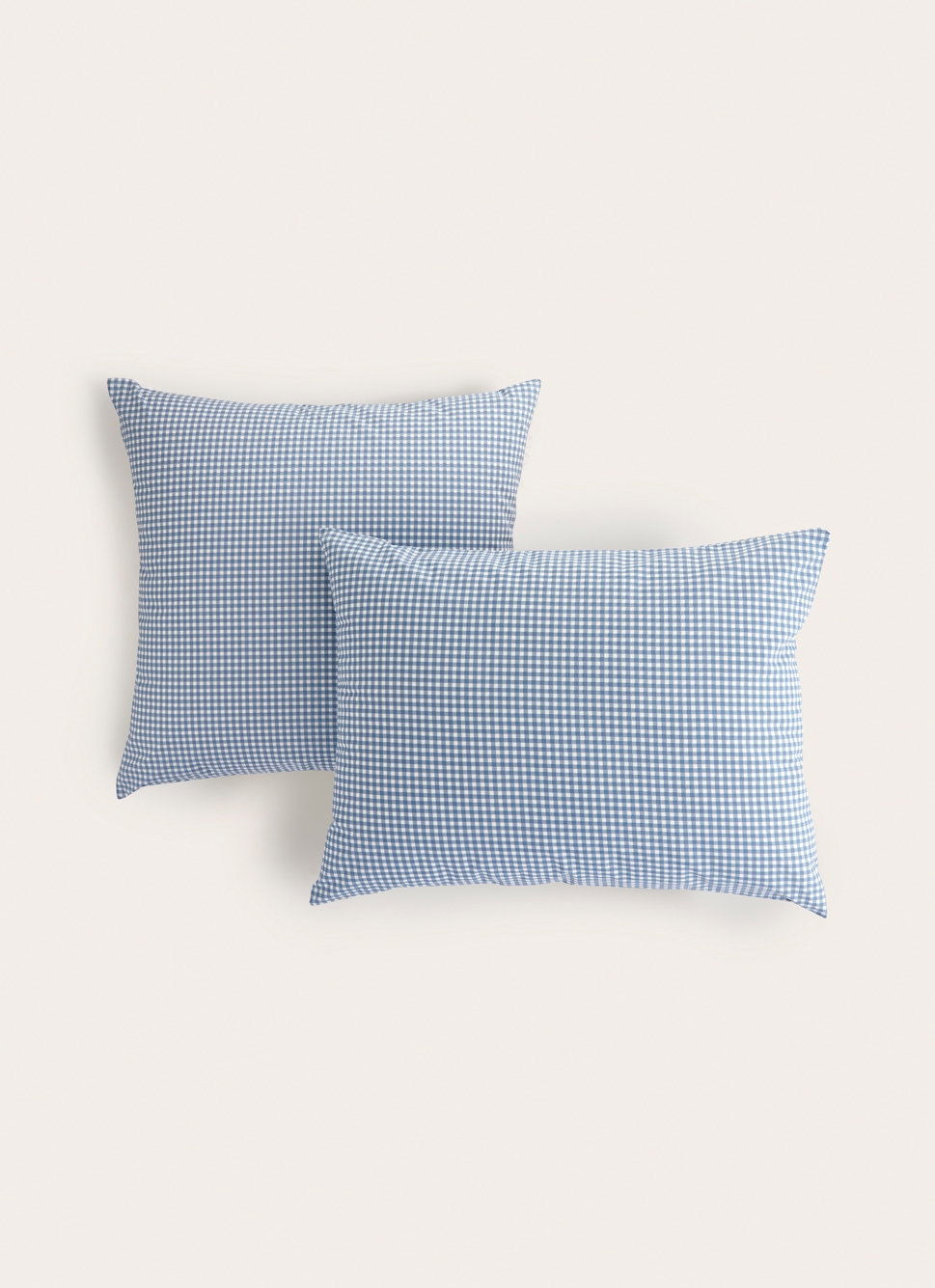 TAIE D'OREILLER EN COTON VICHY BLEU