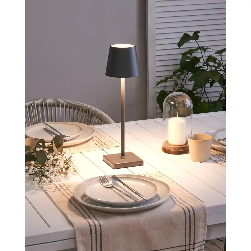 BACEIRO - Tafellamp - Donkergrijs - Aluminium