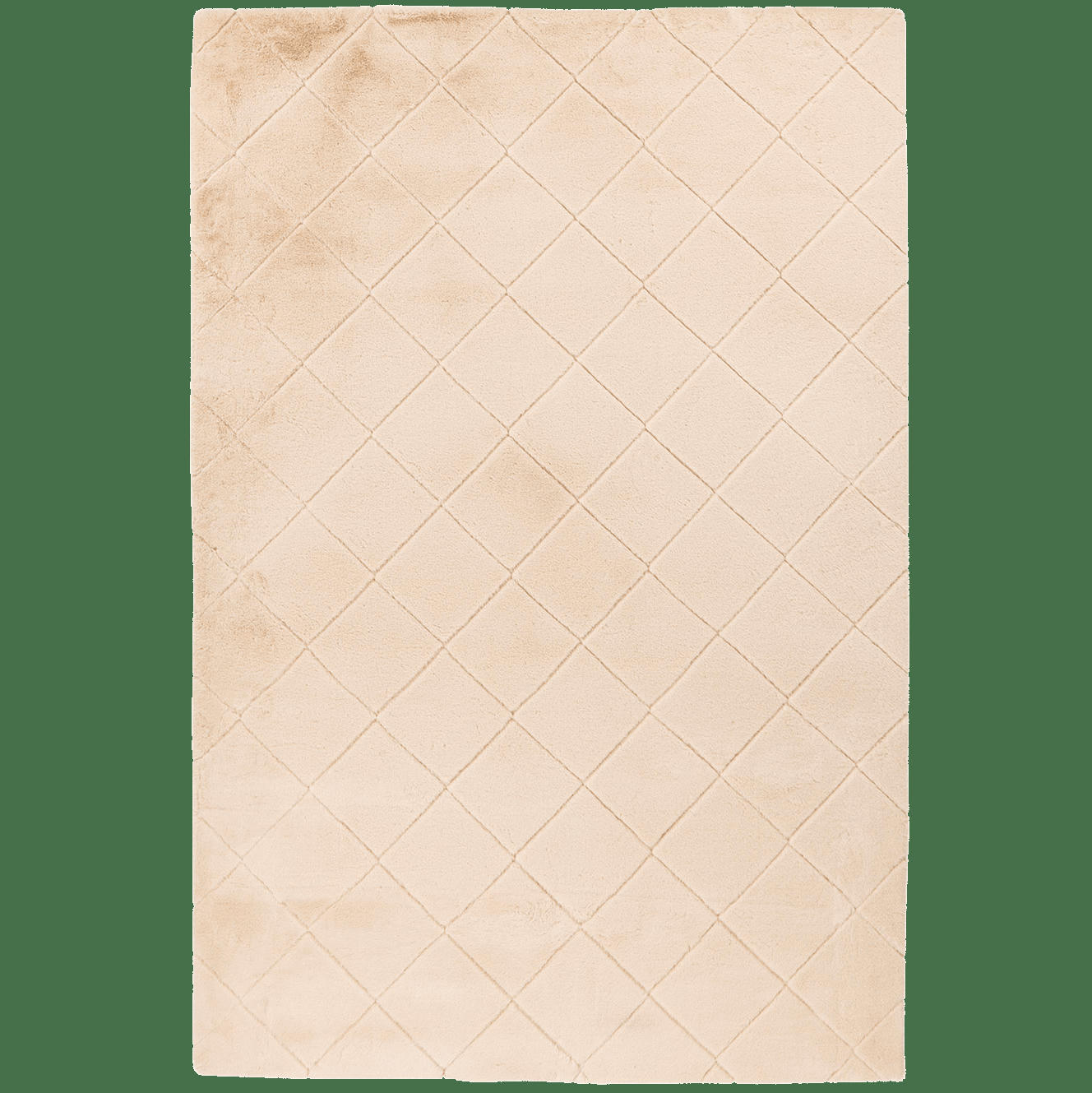 FUR - Tapis super soft à motif 3D losanges beige 160x230cm
