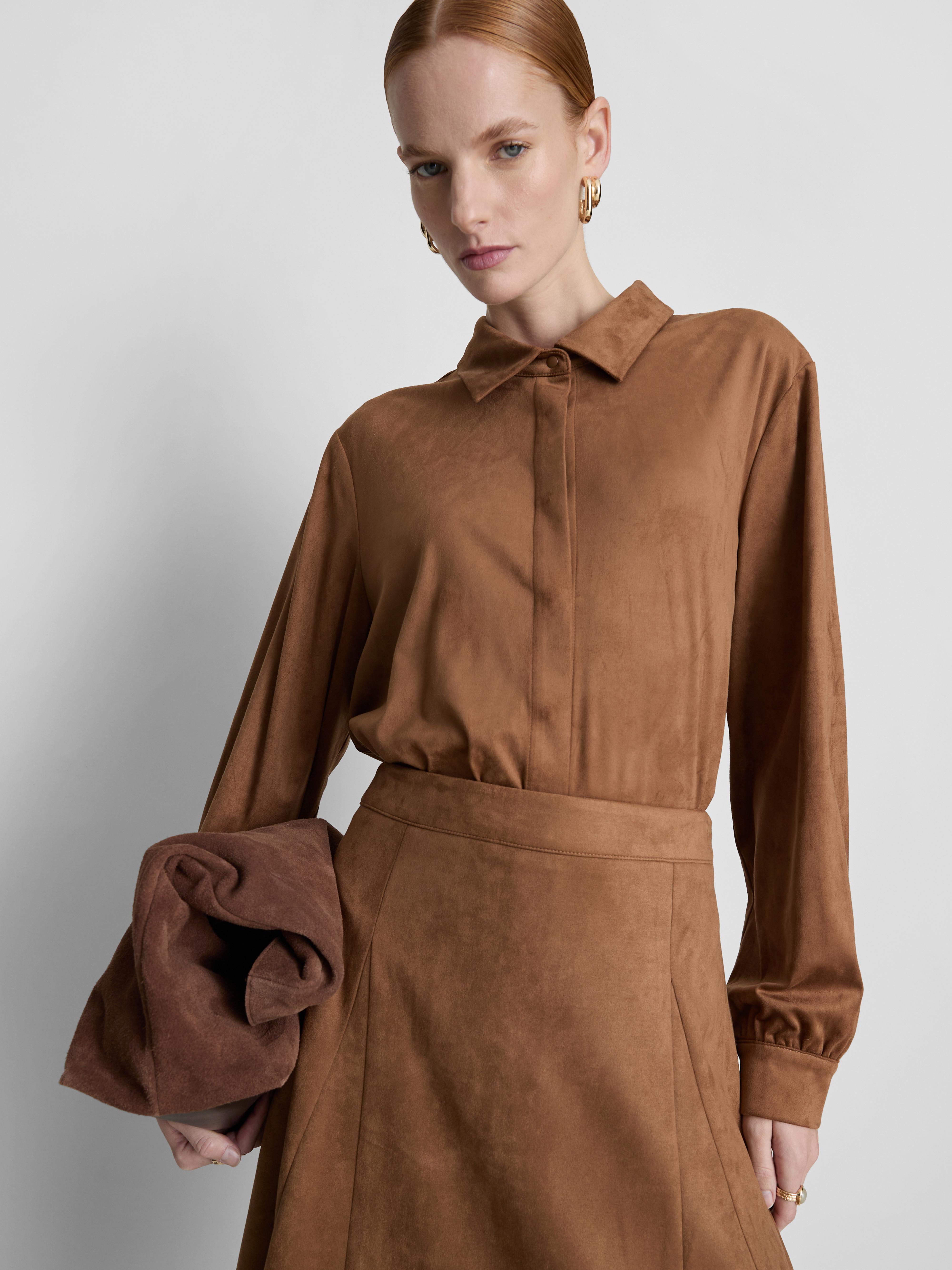 Paula Echevarría Faux Suede Shirt