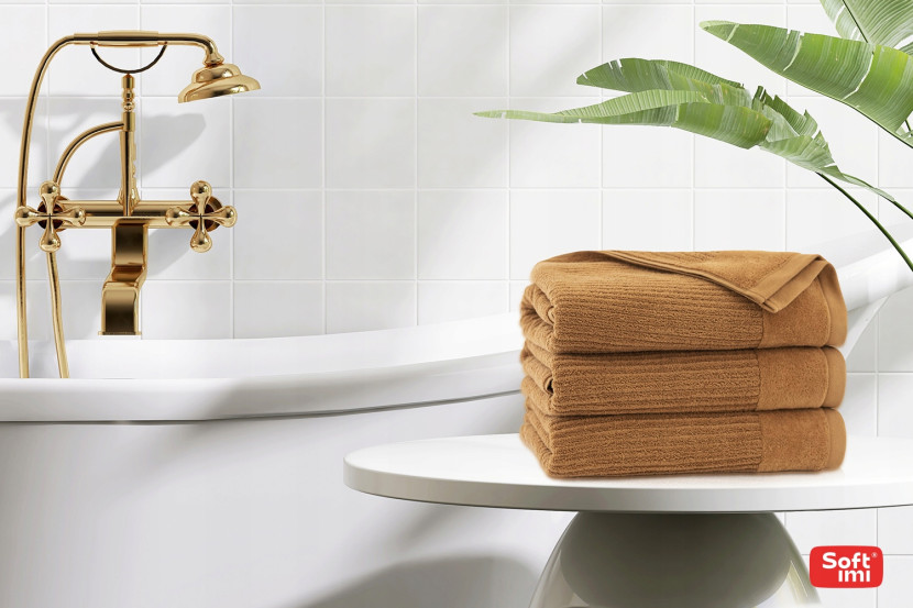 Ręcznik do rąk 30x50 bawełna egipska frotte 450g brązowy