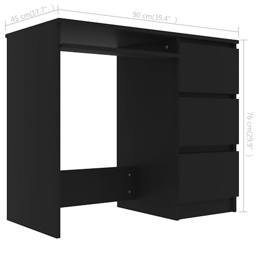 NNEVL Desk Black 90x45x76 cm Chipboard