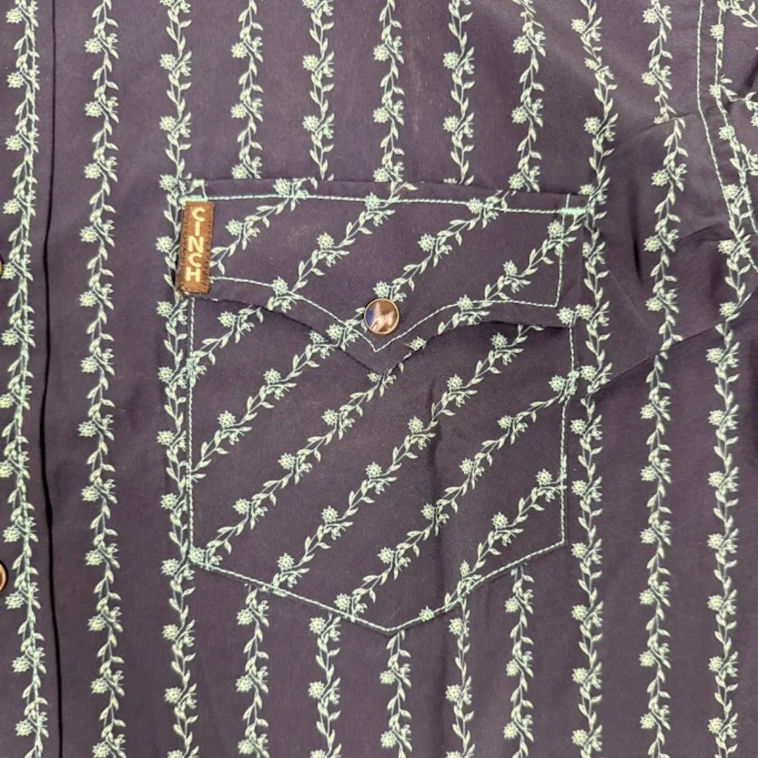 Мужская рубашка Cinch с длинными рукавами и цветочным принтом на кнопках