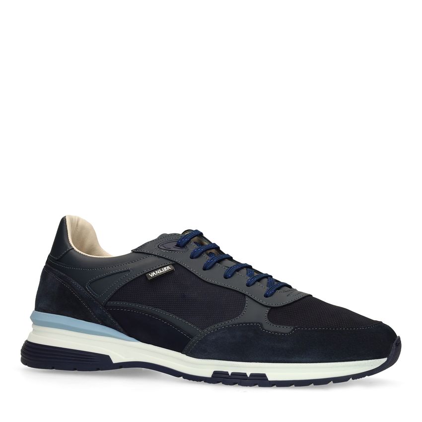 Van Lier Donkerblauwe suède sneakers