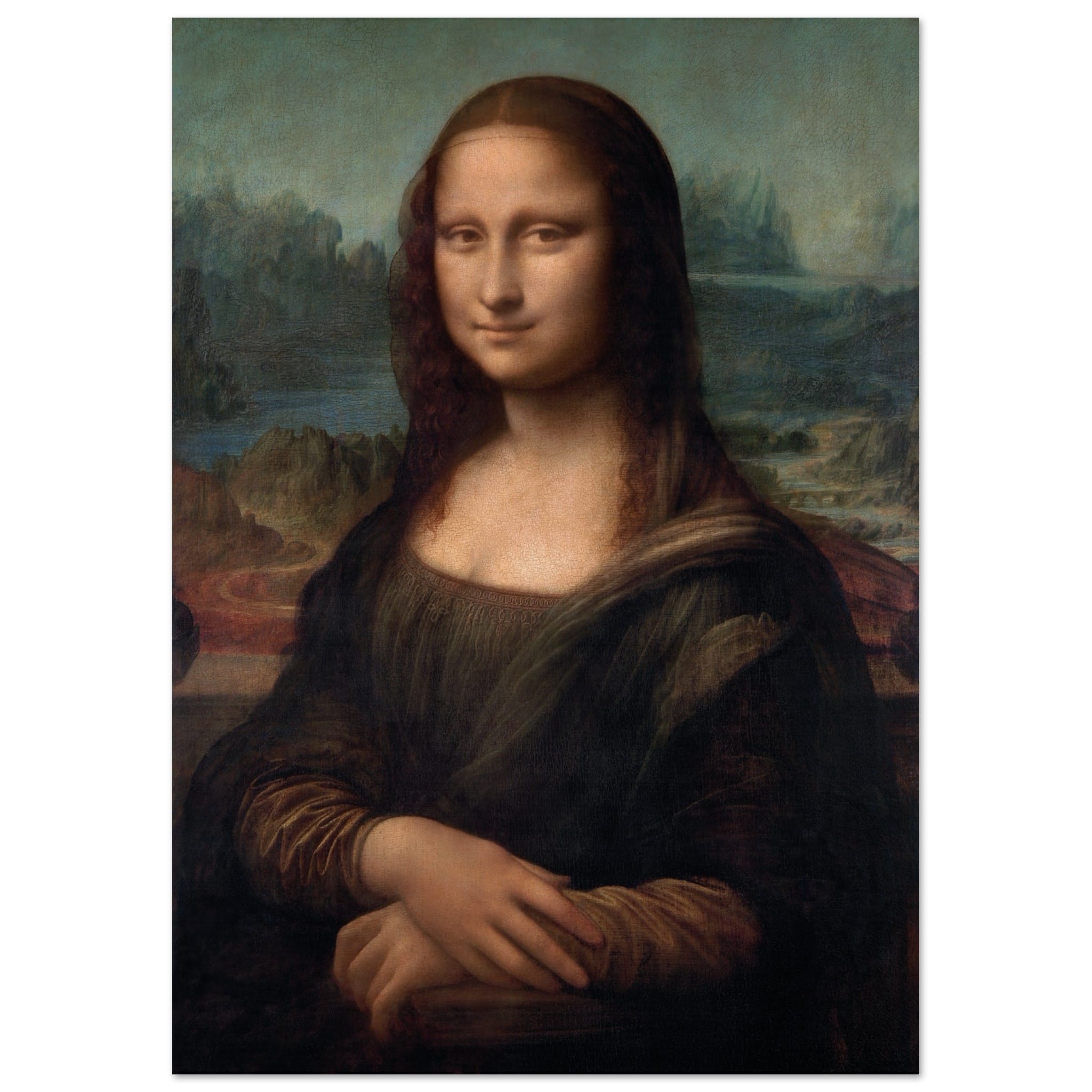 Artfulprints Poster Leonardo Da Vinci - Mona Lisa  - A4 21x29.7 cm - Bruin