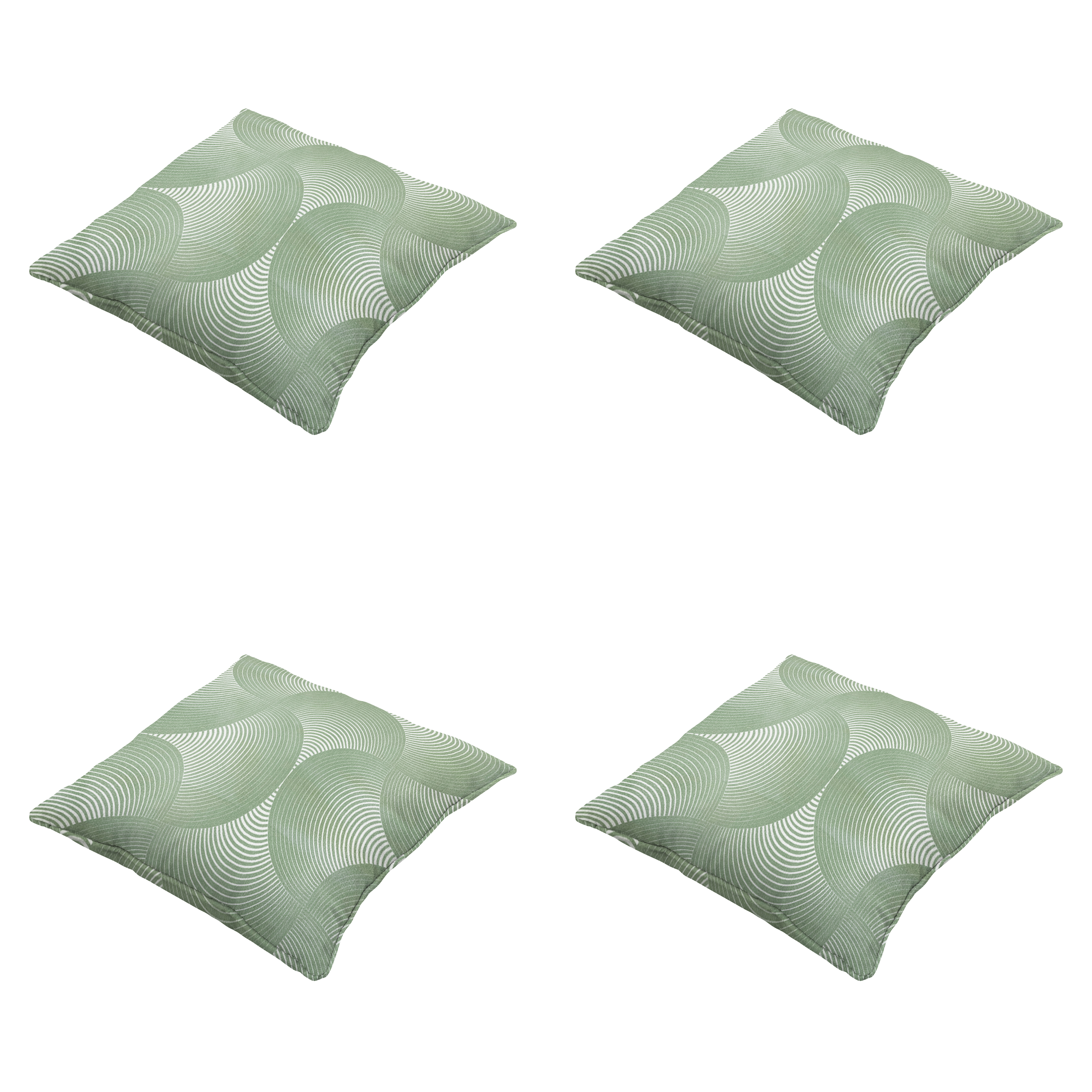 Madison sierkussen Napels - groen - 50x50x10cm - set van 4