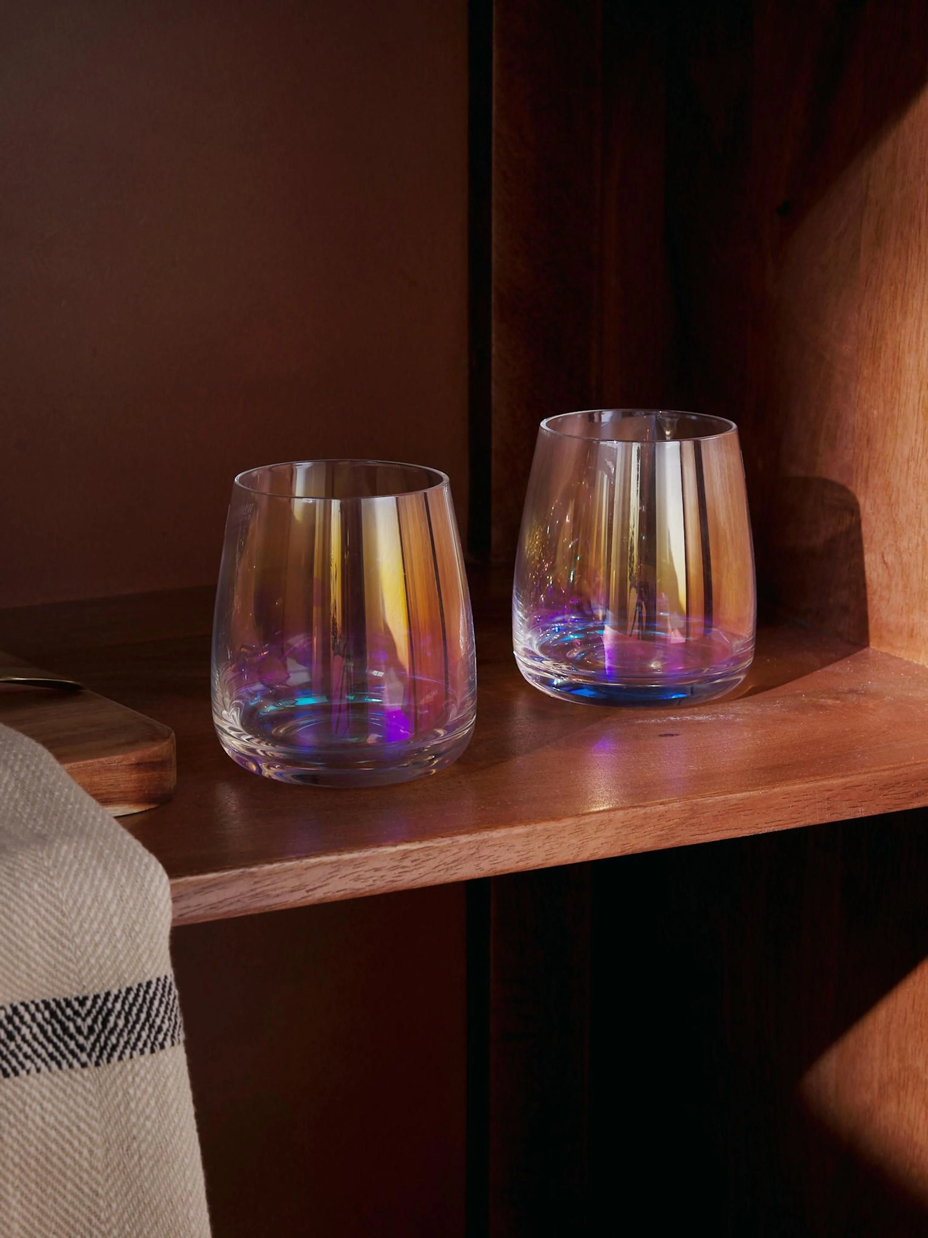 Mundgeblasene Trinkgläser Ellery, Iridescent, 4er-Set