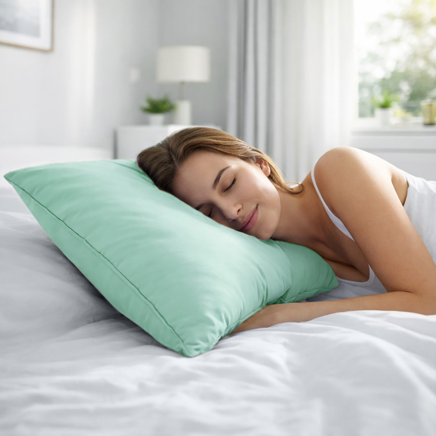 Cuscino guanciale fiocco memory Softy verde acqua