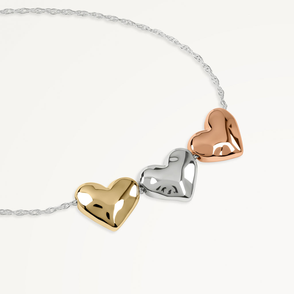 Love Lane - Mixed Plated Heart Necklace
