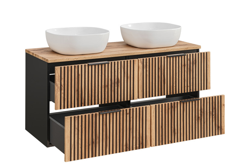 Zestaw 120 cm: 2 x szafka   blat   2 x umywalka XILO