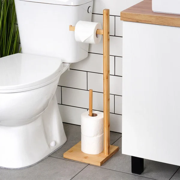 Stojak na papier toaletowy drewniany 70 cm