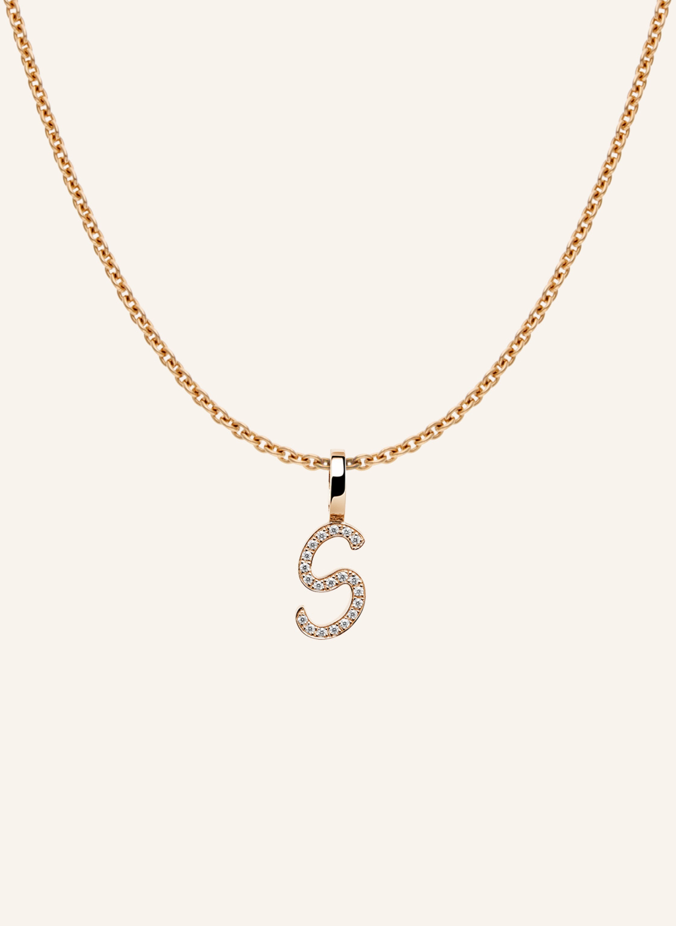CADA Kette TINY DIAMOND LETTER S