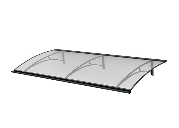 ARCTOM Auvent LARA 197x83,5, couleur anthracite RAL7016, plaque incolore