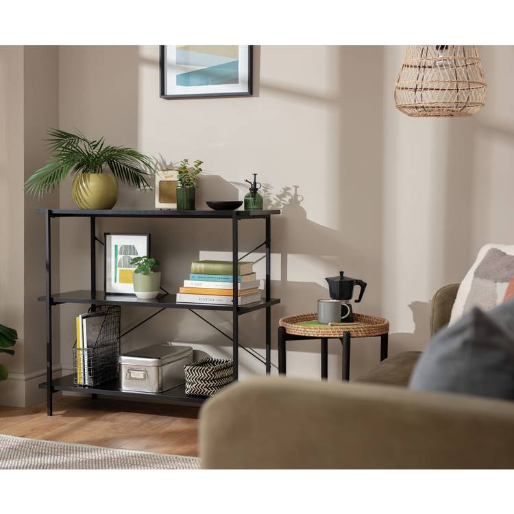 Habitat Huckley 3 Tier Steel Shelving Unit- Black