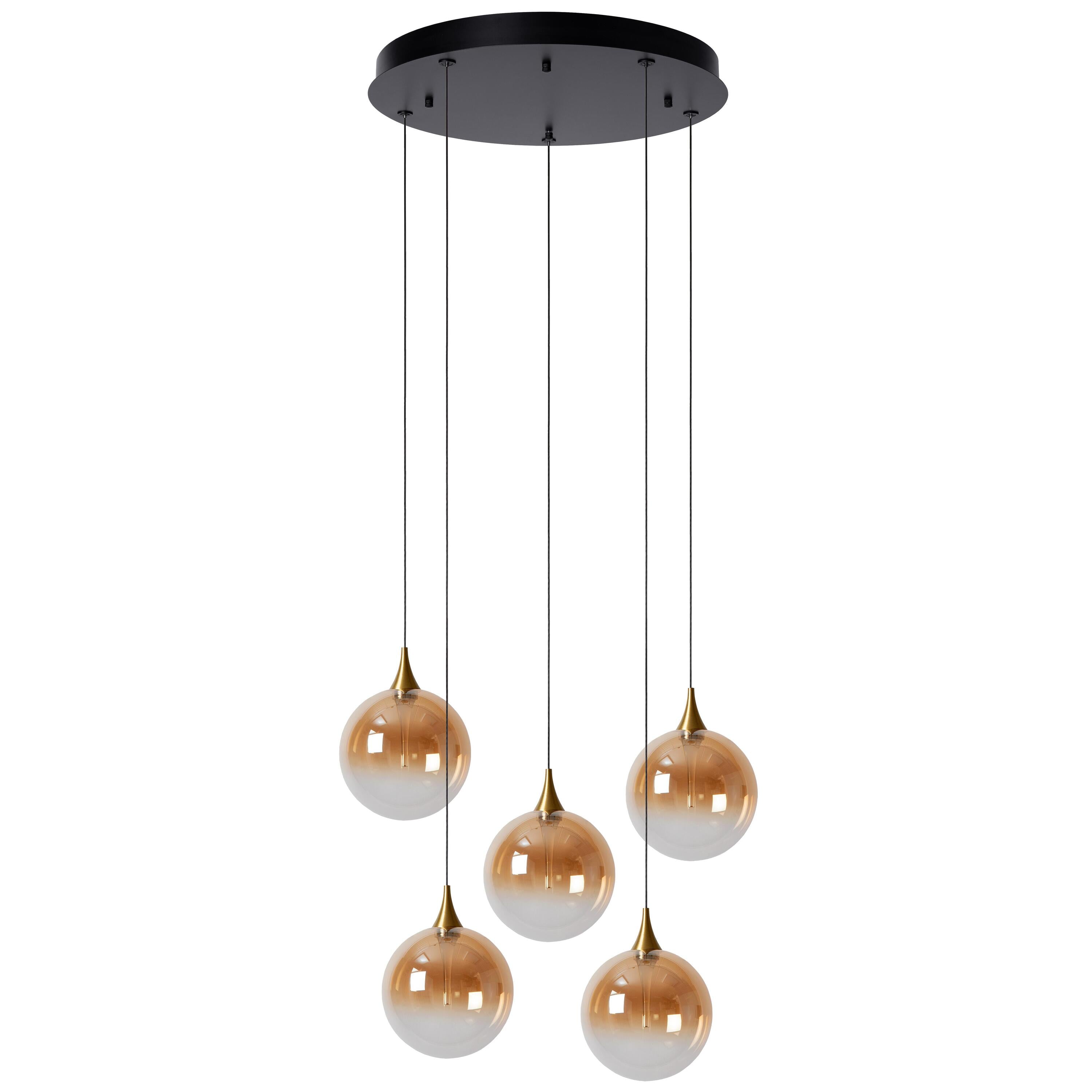 Gisela 5 cluster hanglamp LED rond Ø48 amber