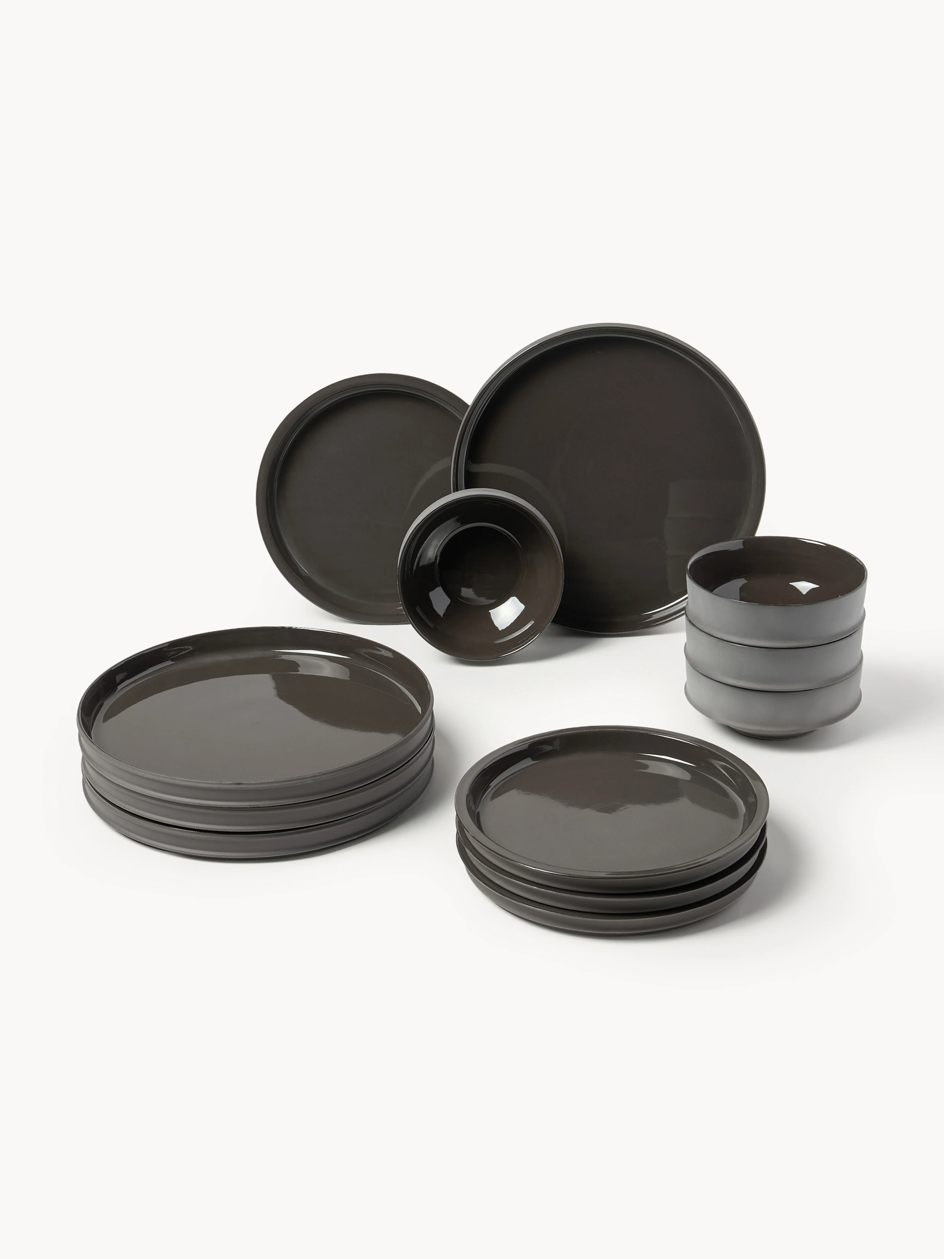 Serax x Kelly Wearstler, Porzellan-Geschirr-Set Dune, 4 Personen, 12er-Set