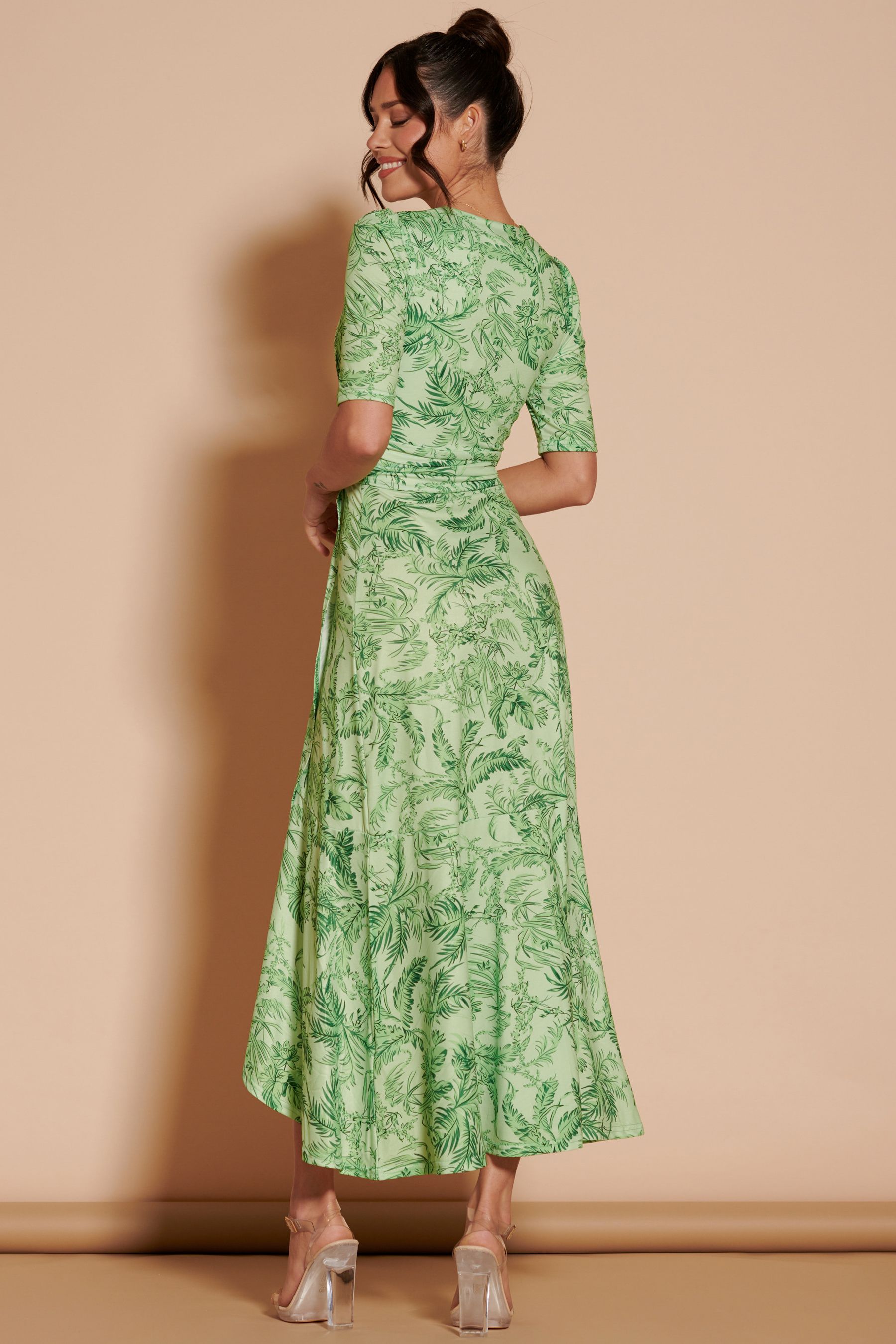Jolie Moi Ruffle Hem Jersey Maxi Dress