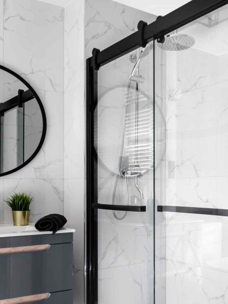 Ścianka łazienkowa prysznicowa LOFT 120cm czarne