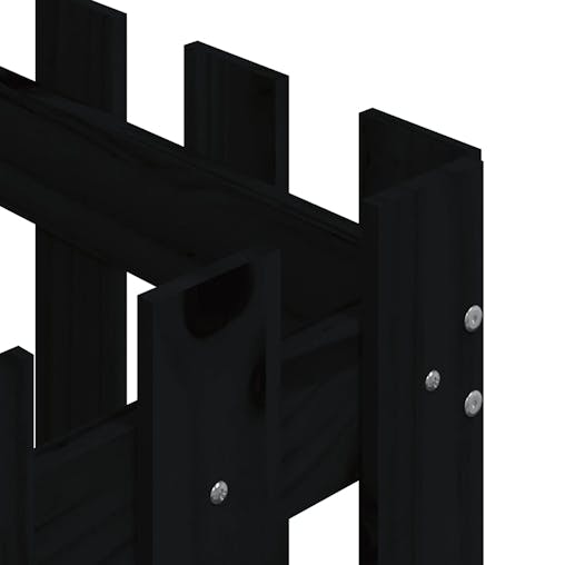 NNEVL Garden Planter with Fence Design Black 50x50x50 cm Solid Wood Pine