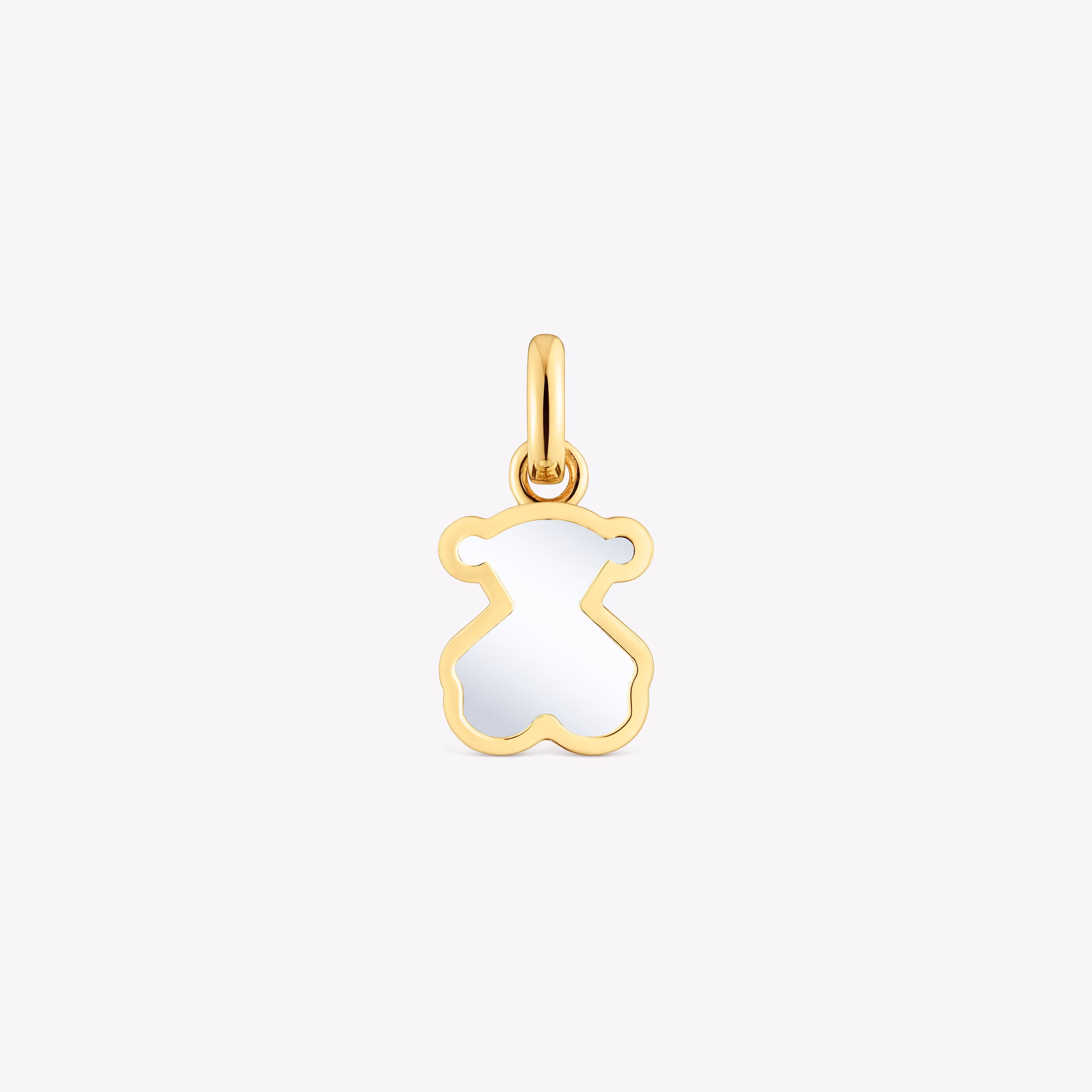 Colgante con baño de oro 18 kt sobre plata y metacrilato blanco Galaxy