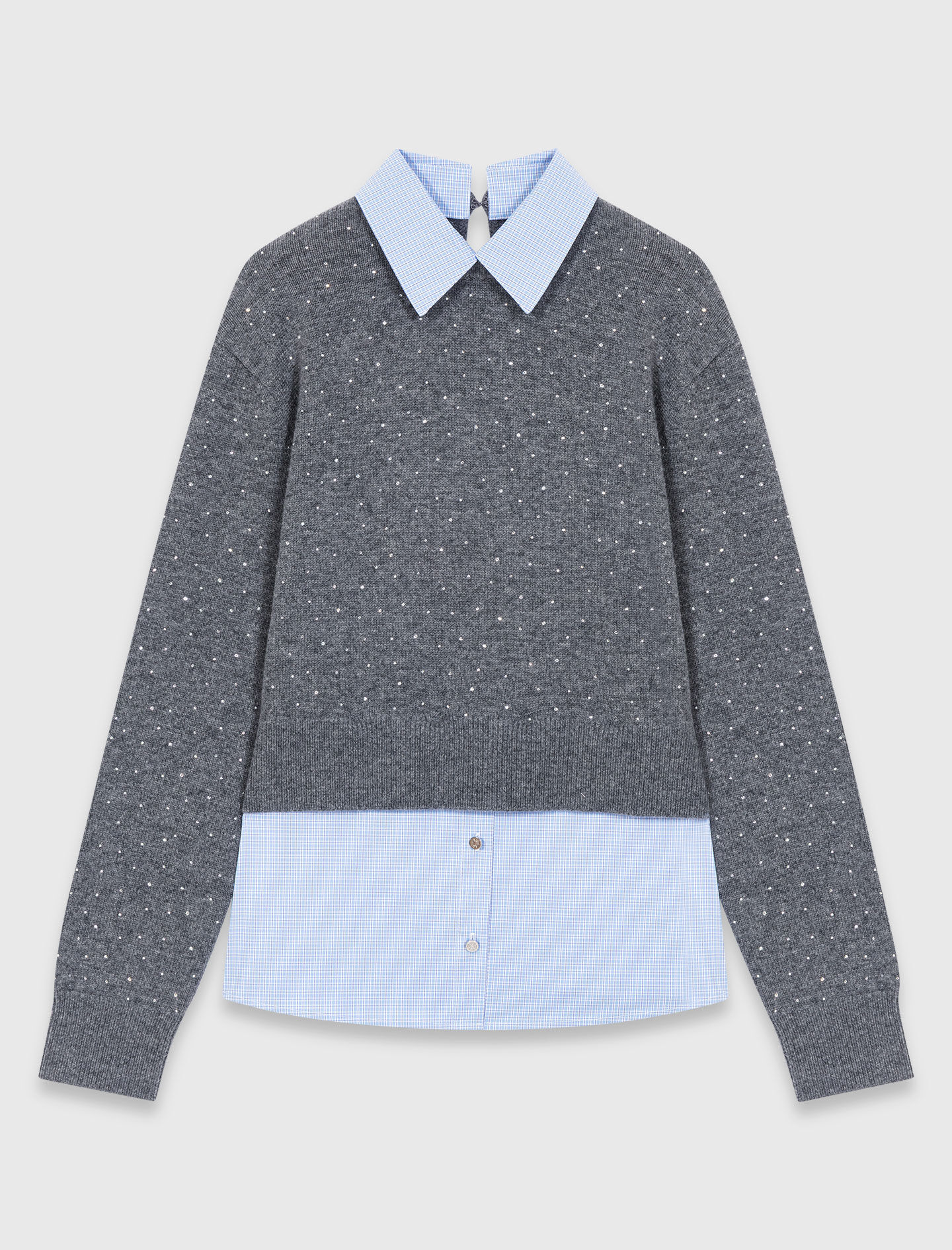 Pull strassé avec details amovibles