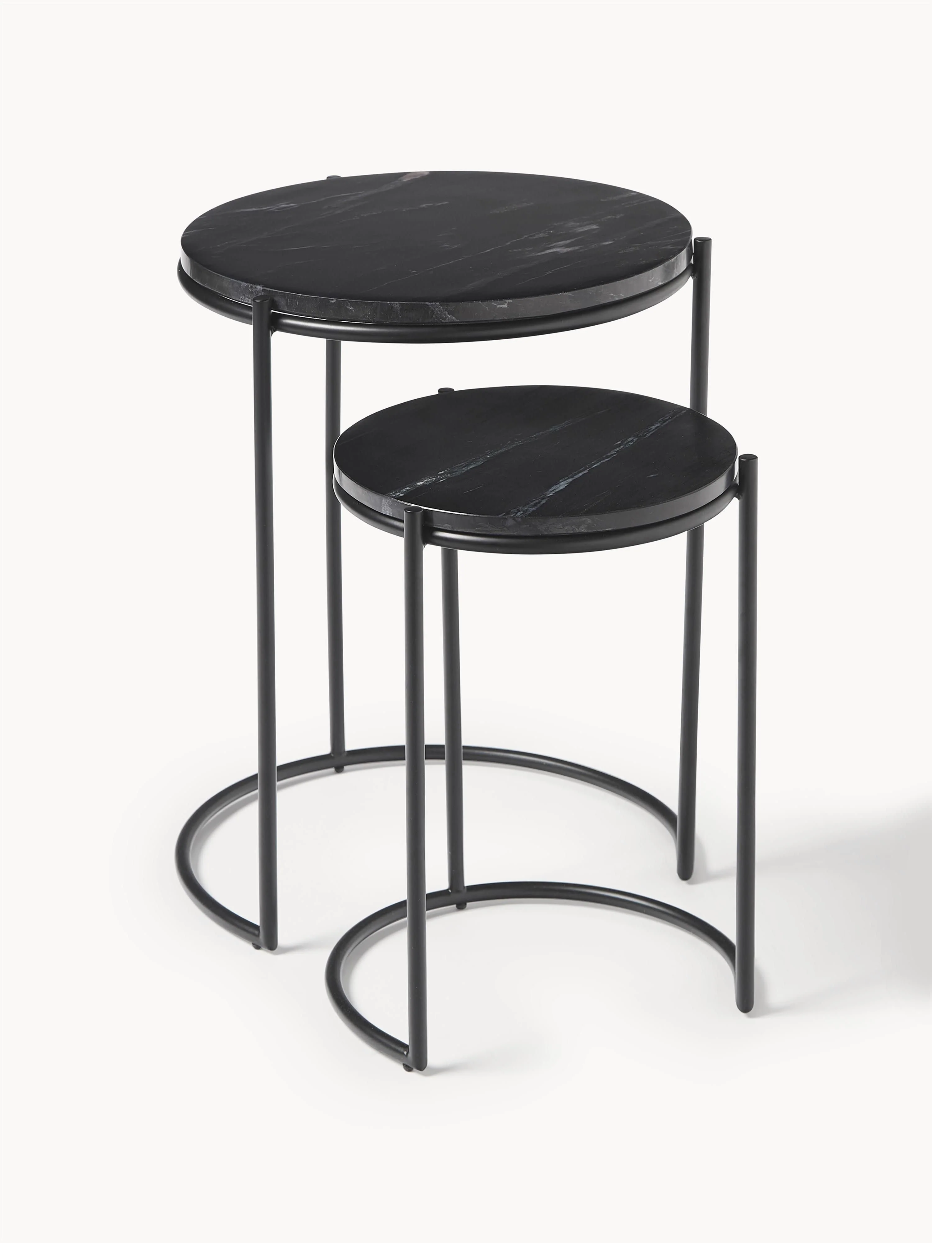 Marmor-Beistelltische Ella, 2er-Set