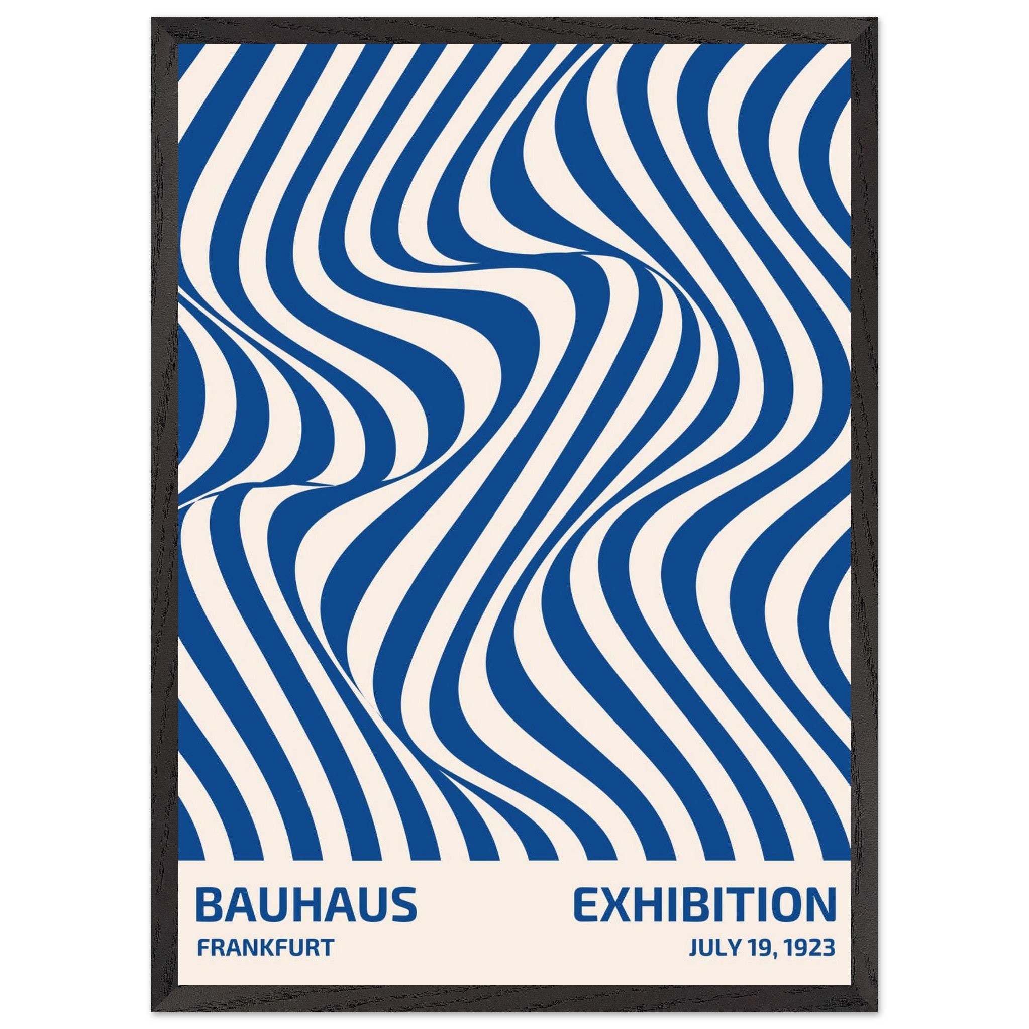 Artfulprints Poster met Lijst Bauhaus - Exhibition Frankfurt blue  - 50x70 cm - Blauw