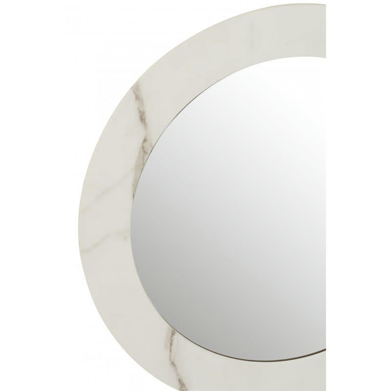 - Miroir marbre mdf/verre blanc H60