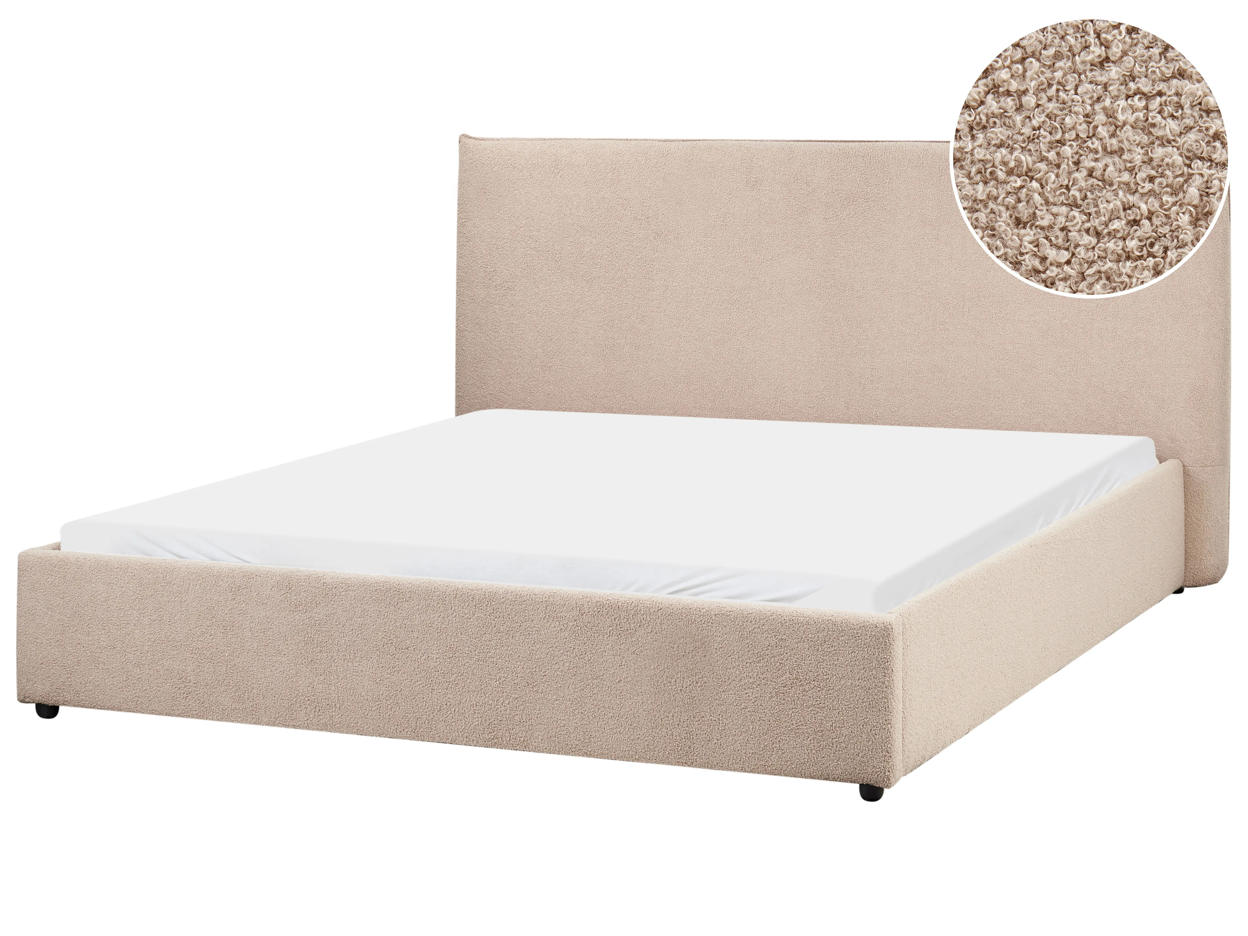 Waterbed Boucle LAVAUR 160 x 200 cm (EU King Size) Taupe