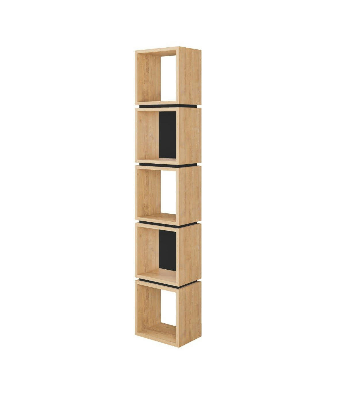 LOFTY - Étagère 5 cases bois clair - L32 x 17 cm