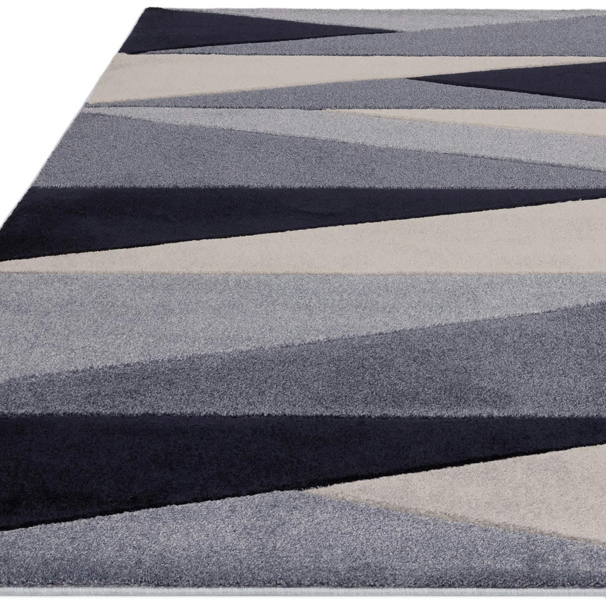 SAGOL - Tapis de salon en polypropylène bleu 120x170 cm