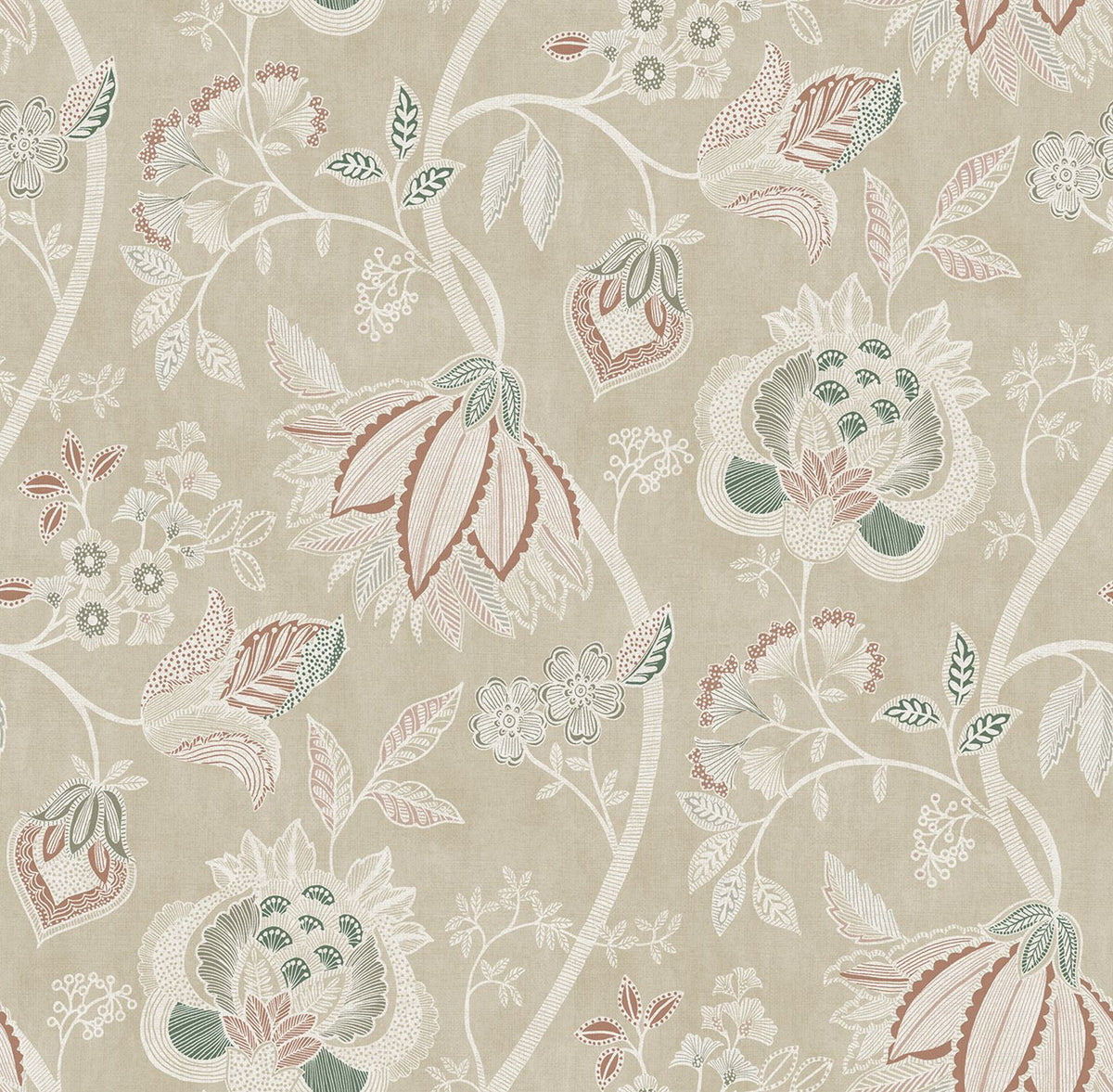 Sanders & Sanders behang bloemen beige - 53 cm x 10 m - 641006