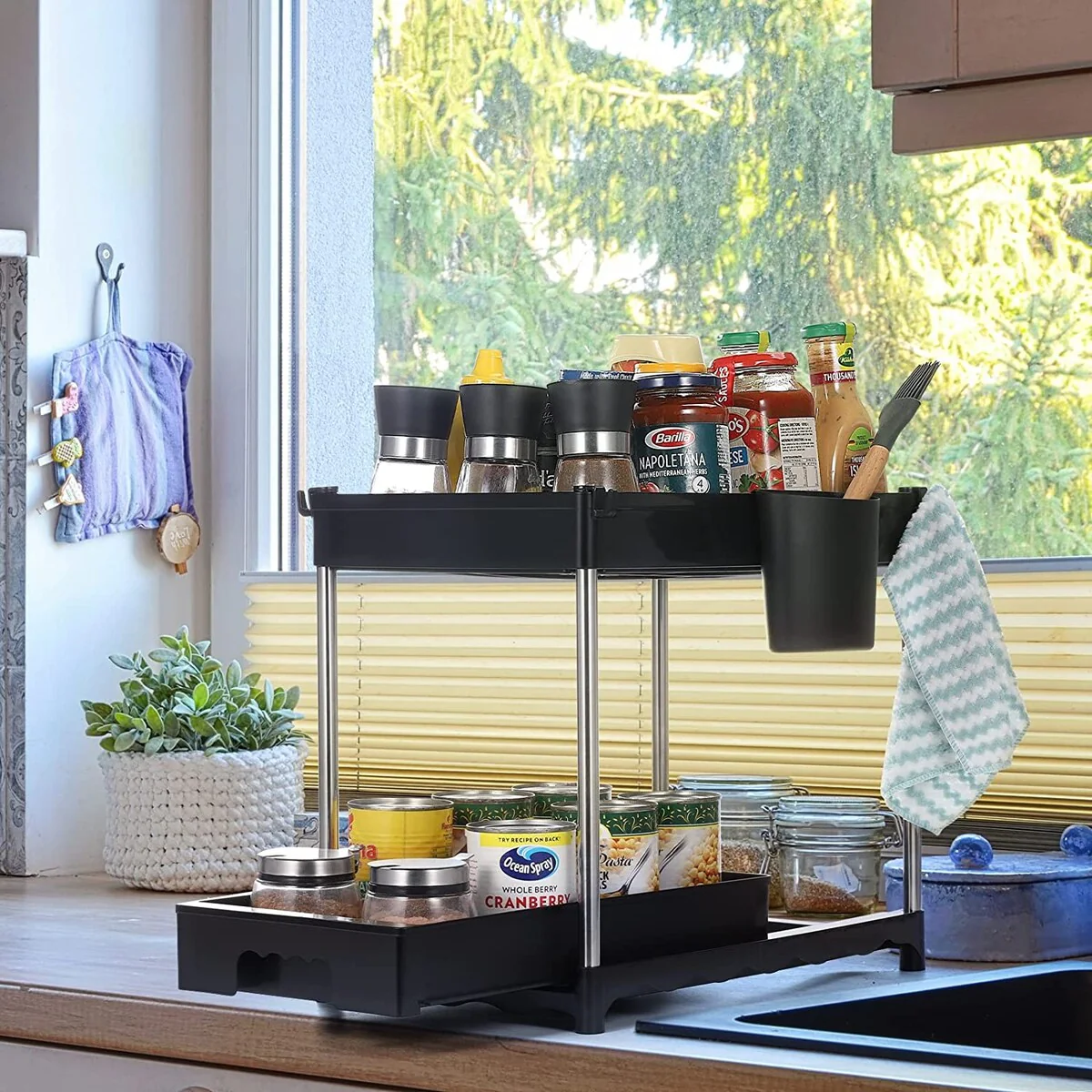 Under Sink Organizer with Sliding Storage Drawer