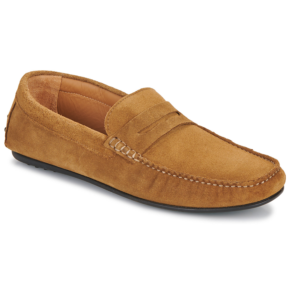 Selected - SLHSERGIO SUEDE PENNY DRIVING SHOE B - Cognac