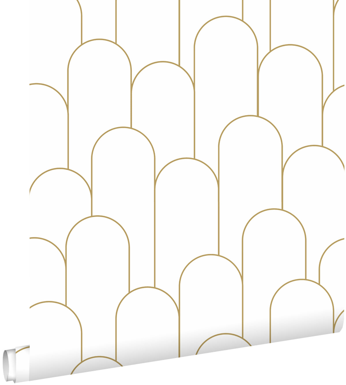 ESTAhome behang art deco motief wit en goud - 53 cm x 10.05 m - 139653