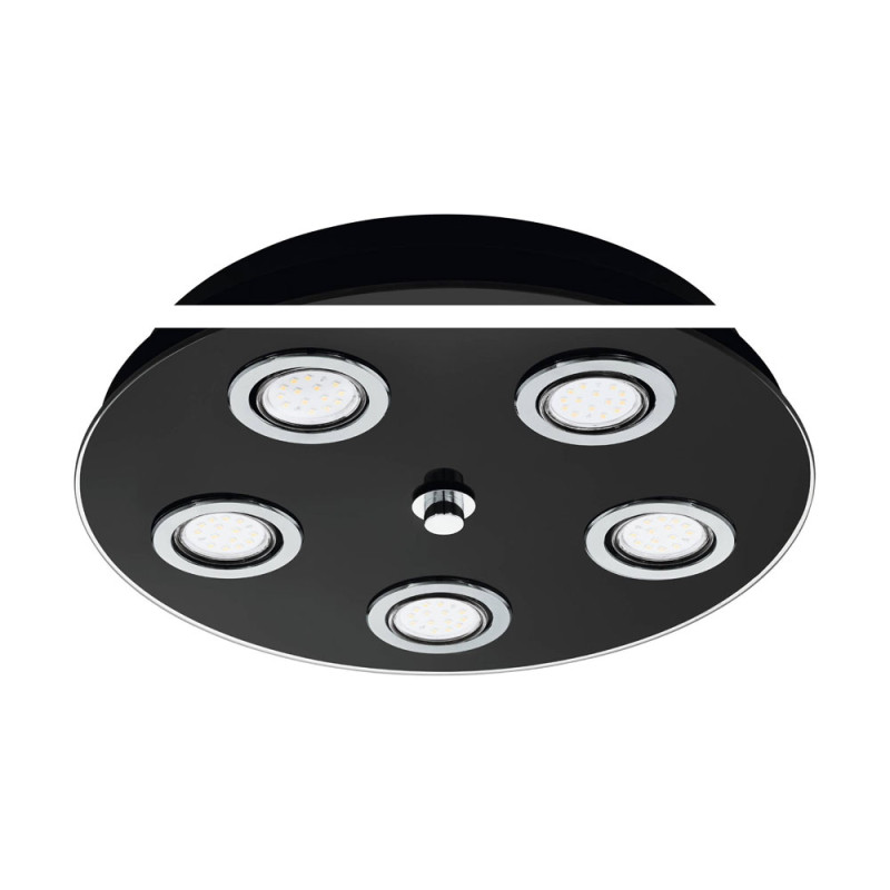 Plafonnier LED Grattino noir Ø 35 cm GU10 5 x 2,8 W EGLO
