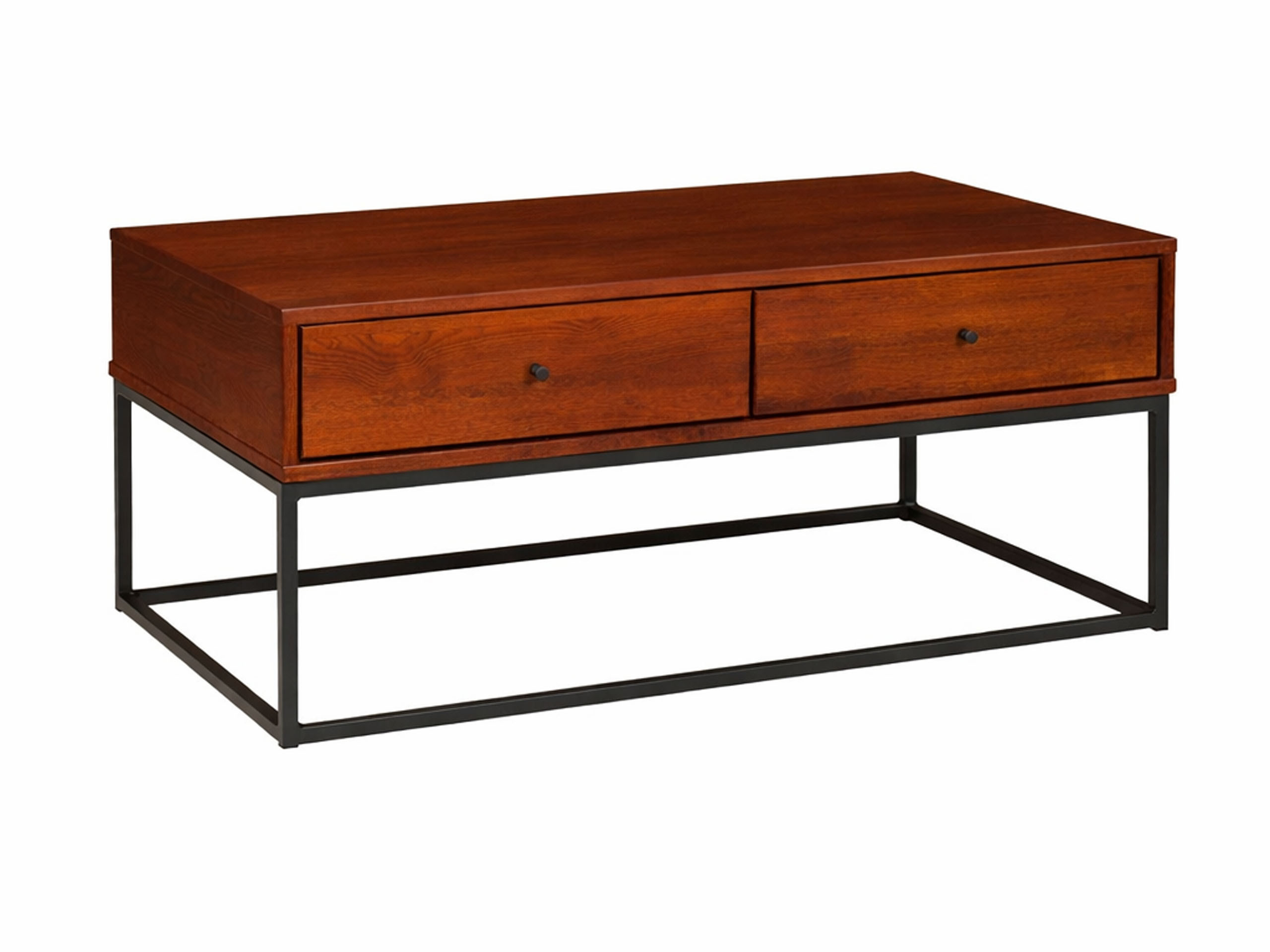 Ława Logan 120 cm drewniana loft 4 szuflady, kolor kasztan