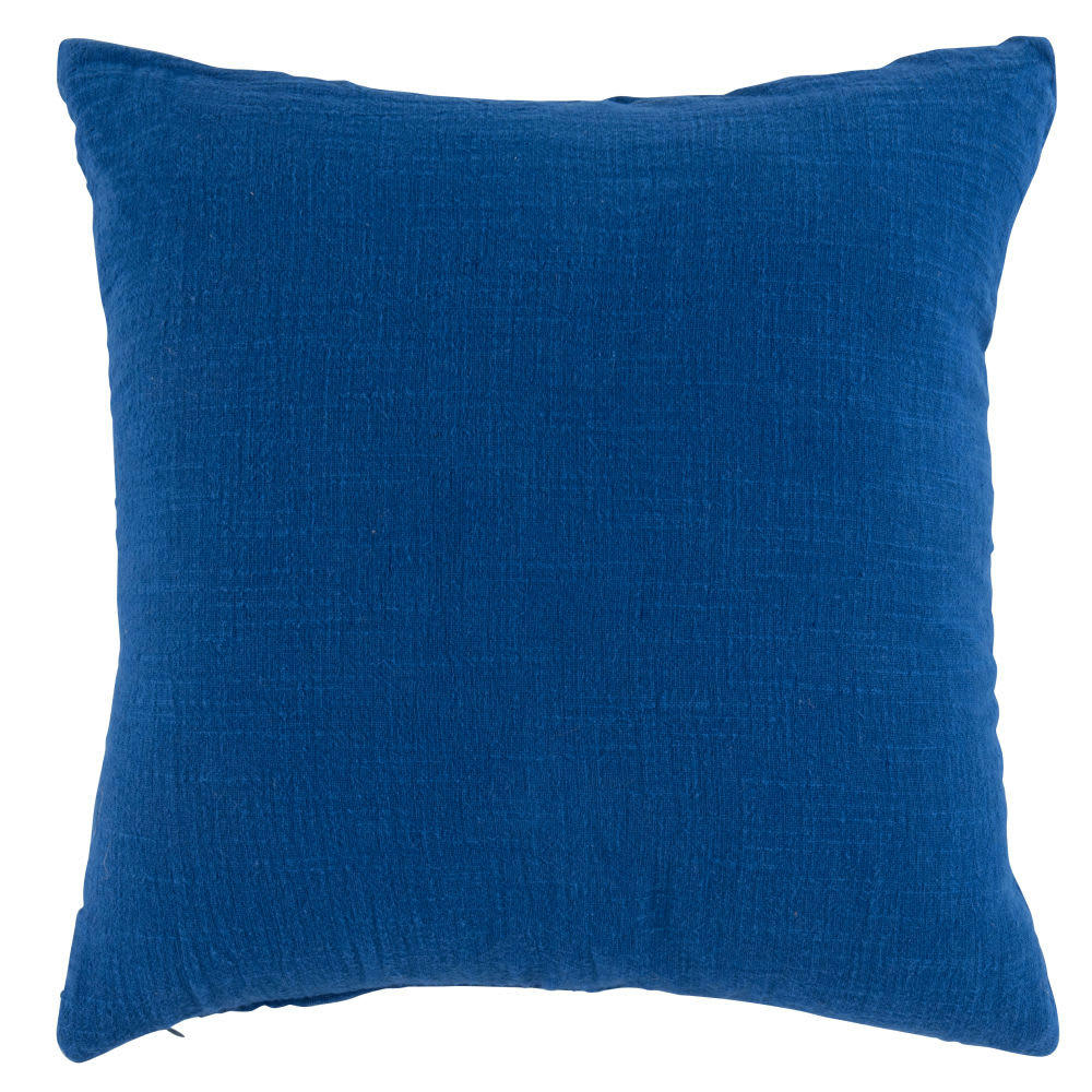 - Housse de coussin en gaze de coton bleu 40x40