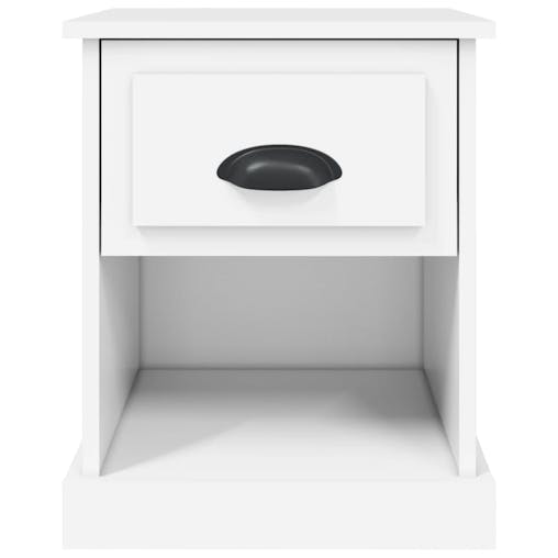 NNEVL Bedside Cabinet White 39x39x47.5 cm Engineered Wood