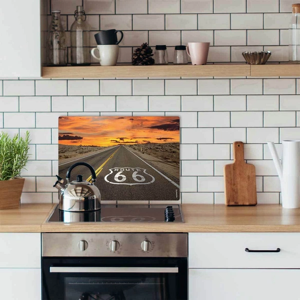 Mini-Spritzschutz »Route 66«, Aluverbund, Bild