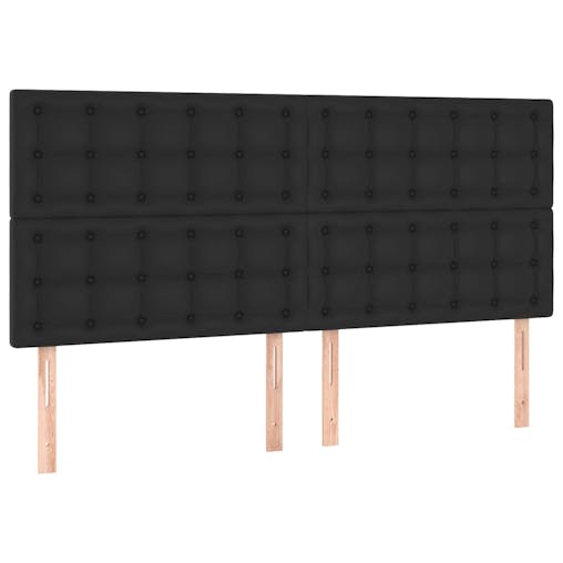 NNEVL Headboards 4 pcs Black 80x5x78/88 cm Faux Leather